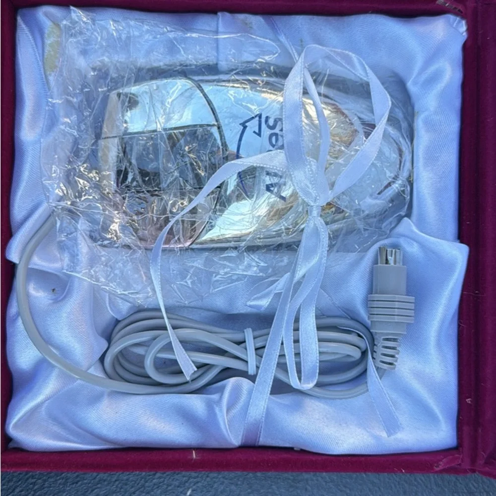 Silver Electronic Device with Cable in Gift Box